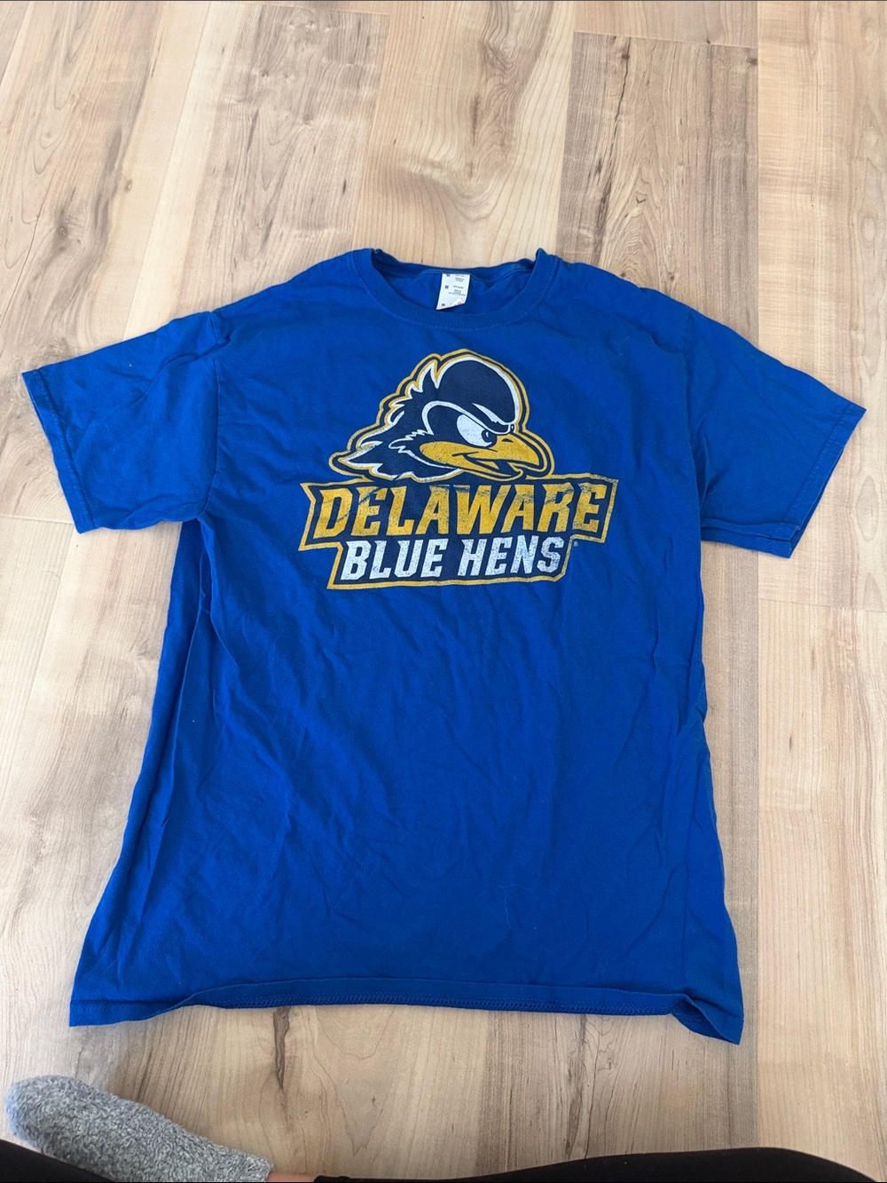 size medium Delaware Blue Hens blue tee